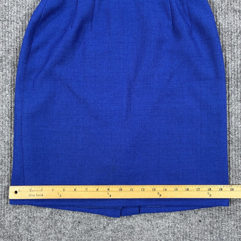 Le Suit Petite Womens 8P Royal Blue Career Pencil Skirt Lined Office Business - Picture 7 of 9